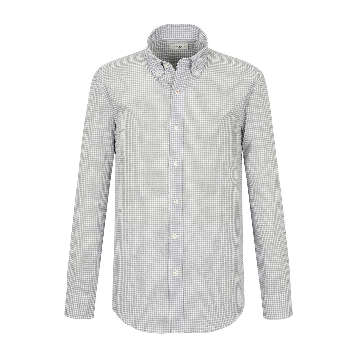 페라로 밀라노(FERRAROMILANO) 잔체크 셔츠 L/블루 (AM0FTWB10441)