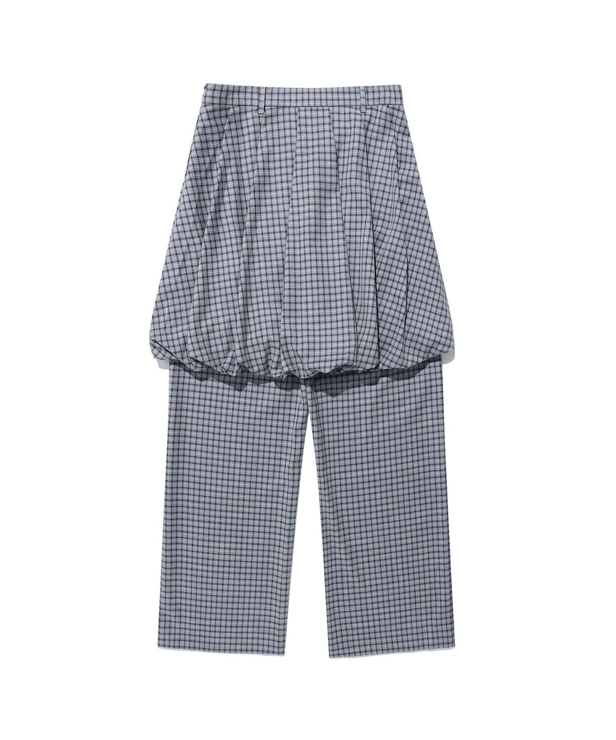 나이스고스트클럽(NICEGHOSTCLUB) FFATS CHECK BALLOON LAYERED SKIRT PANTS_SKYBLUE(NG2FSUPA90A)