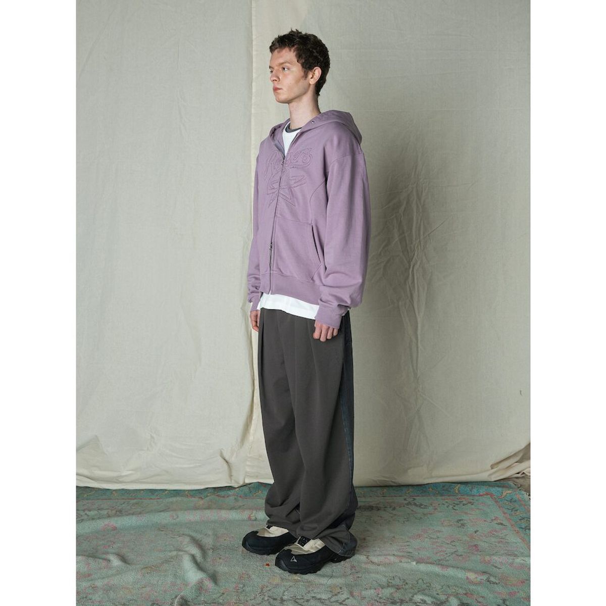 샌드 사운드(SAND SOUND) Patchwork Detail Hooded ZipUp  Light Purple