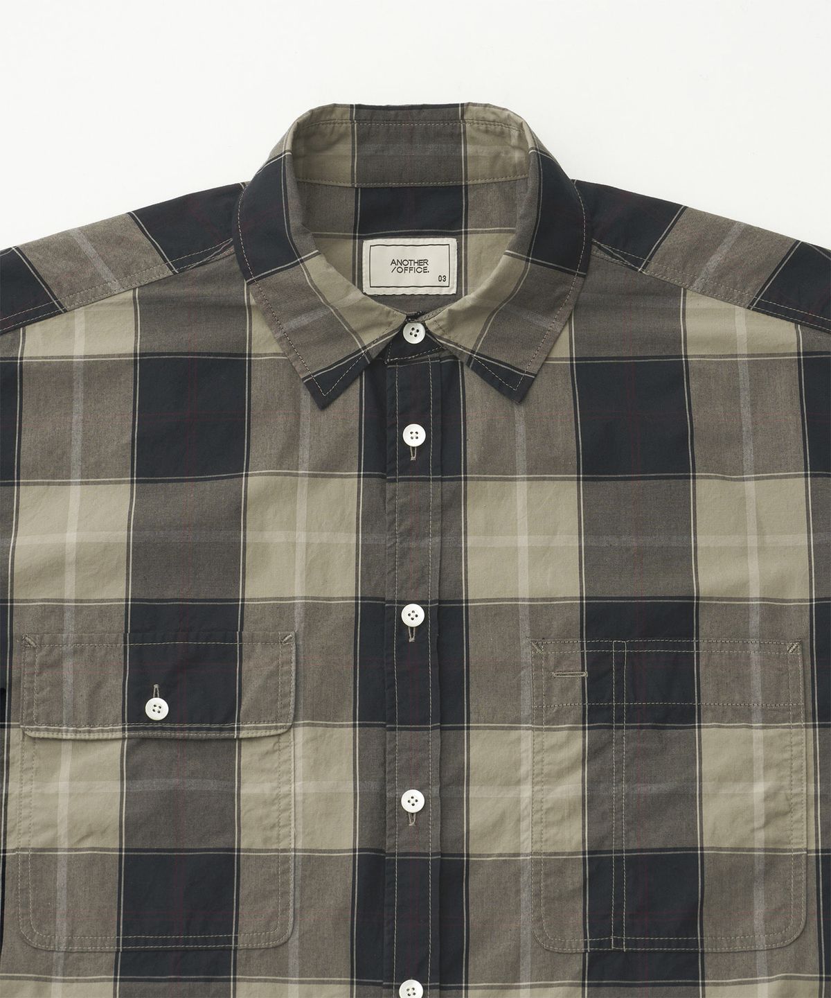 어나더 오피스(ANOTHER OFFICE) Portland Check Shirt (Navy Sand)