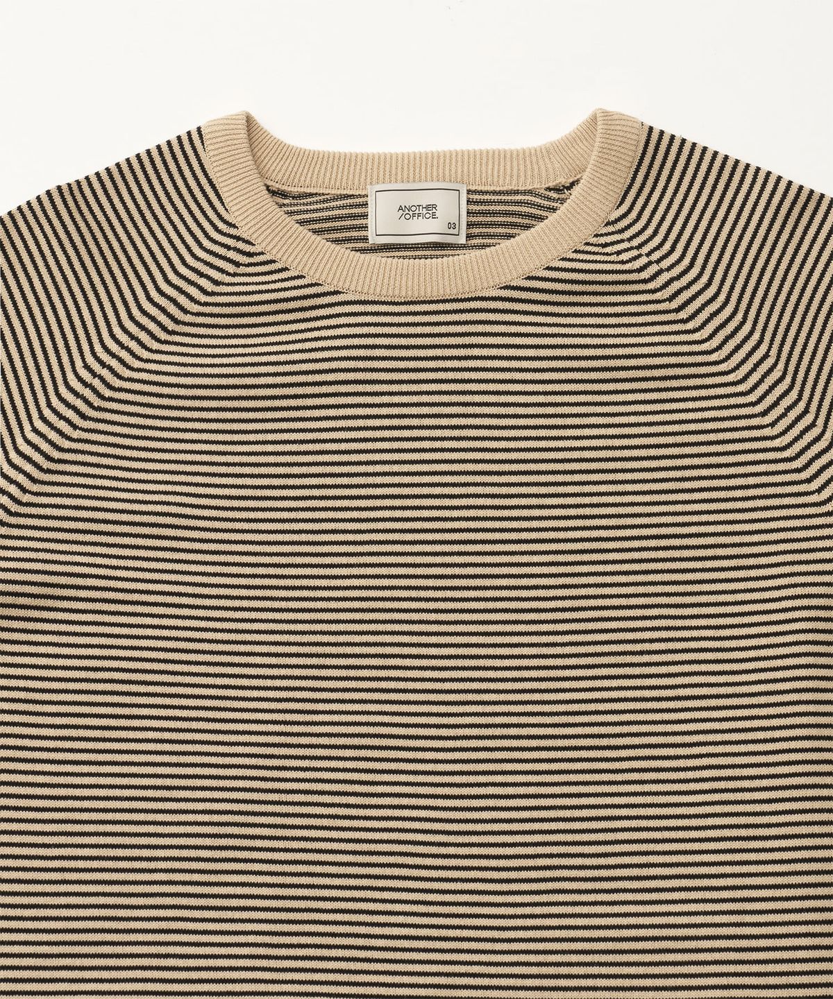 어나더 오피스(ANOTHER OFFICE) Narrow Stripe Knit Pullover (Beige Black - Stripe)
