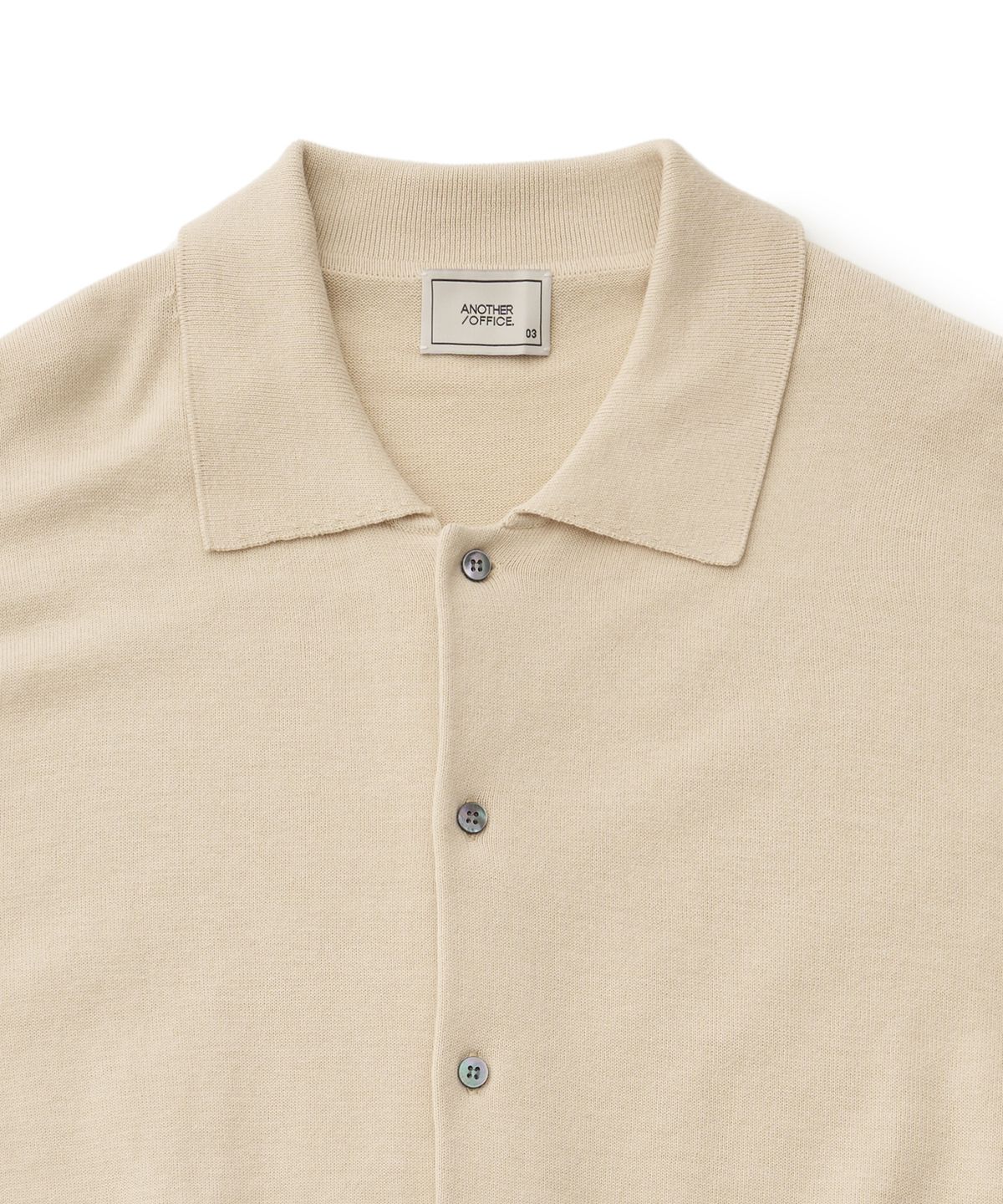 어나더 오피스(ANOTHER OFFICE) Scape Knit Polo Cardigan (Almond Milk)