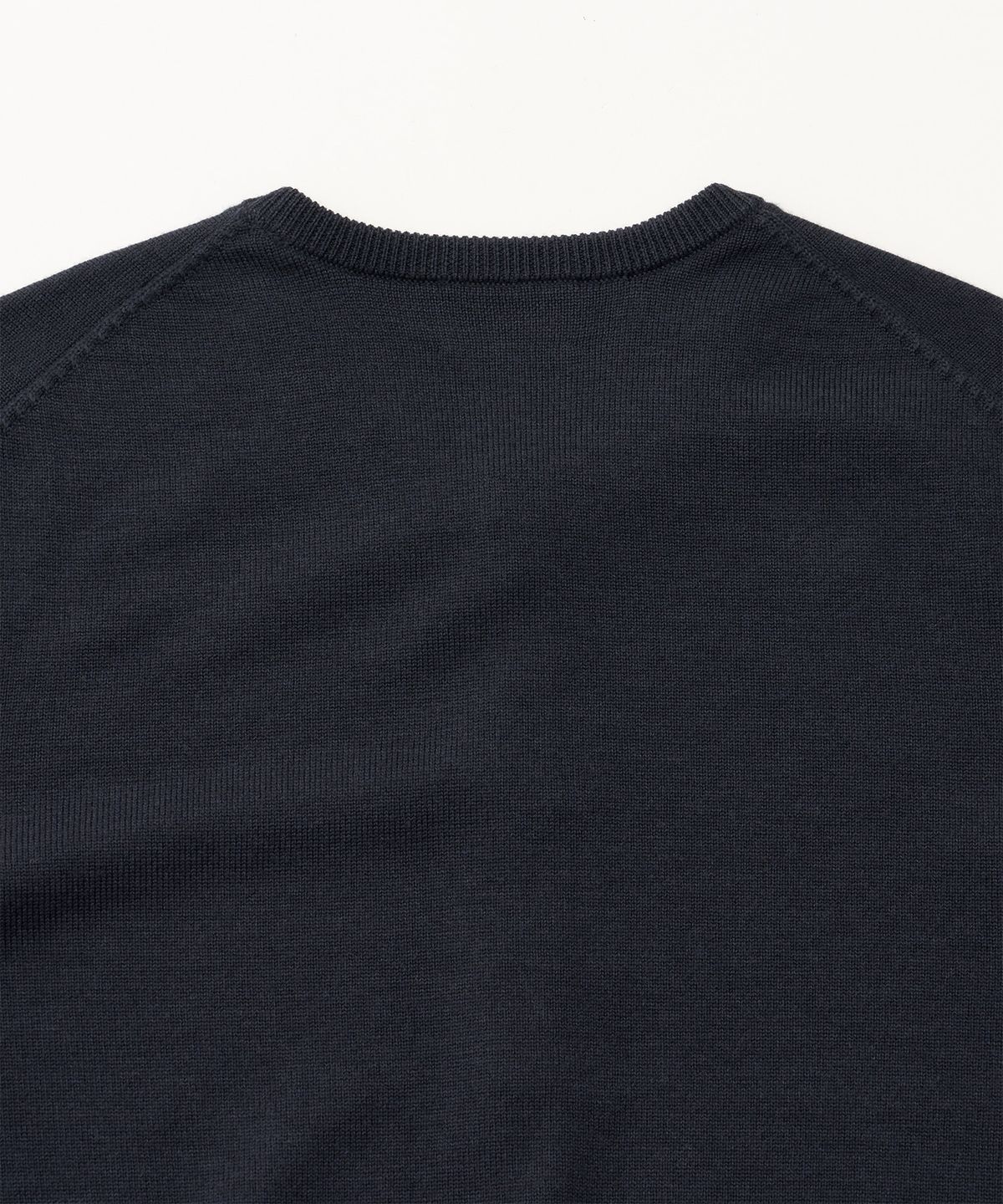 어나더 오피스(ANOTHER OFFICE) Solid Round Neck Cardigan (Navy)