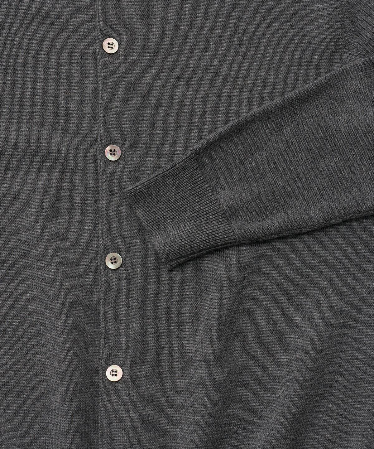 어나더 오피스(ANOTHER OFFICE) Solid Round Neck Cardigan (Heather Gray)