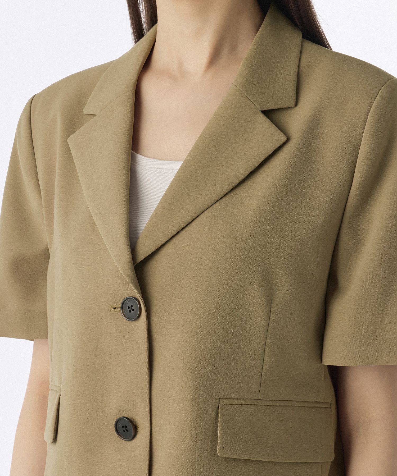 ジャケット・アウター MUSINSA STANDARD CROPPED BLAZER BEIGE MUSINSA | MUSINSA STANDARD WOMAN Women's Linen Like Crop