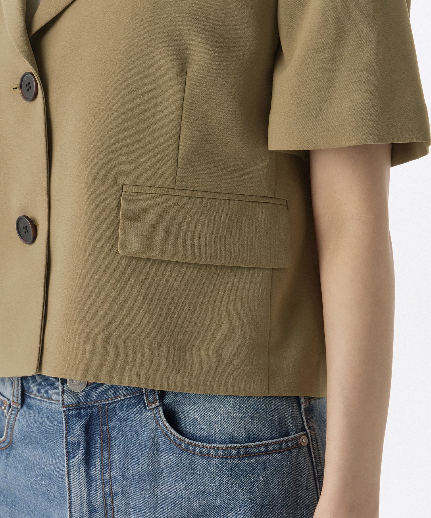 ジャケット・アウター MUSINSA STANDARD CROPPED BLAZER BEIGE MUSINSA | MUSINSA STANDARD WOMAN Women's Linen Like Crop