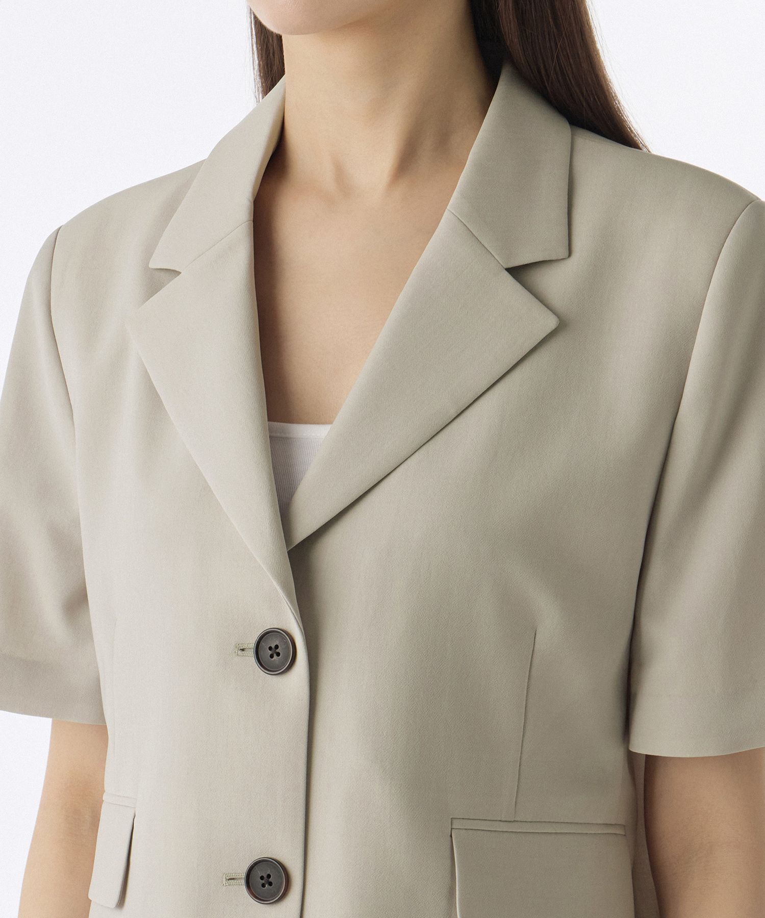 MUSINSA STANDARD ■ LIGHTWEIGHT CROPPED SHORT SLEEVE BLAZER MUSINSA | MUSINSA STANDARD WOMAN [Cool Standard] Women's