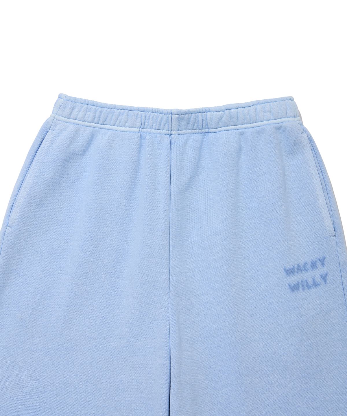 와키윌리(WACKY WILLY) 우먼스 피그먼트 워싱 스웻 숏팬츠 스카이블루