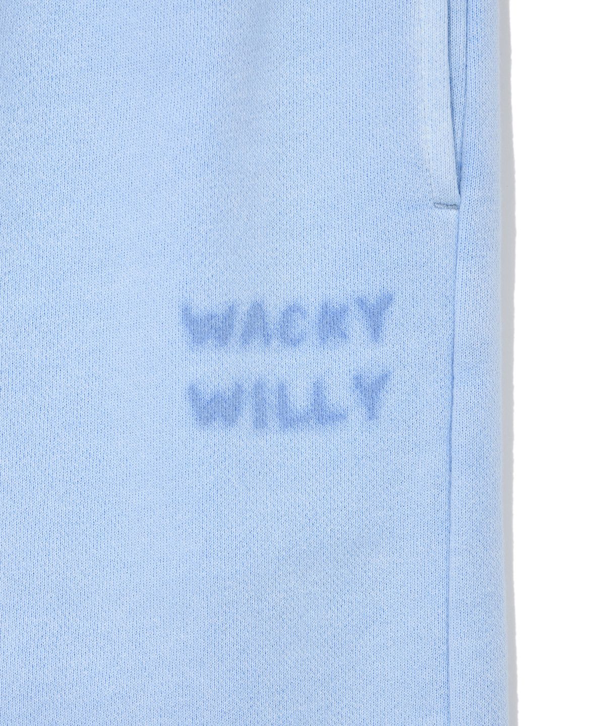 와키윌리(WACKY WILLY) 우먼스 피그먼트 워싱 스웻 숏팬츠 스카이블루