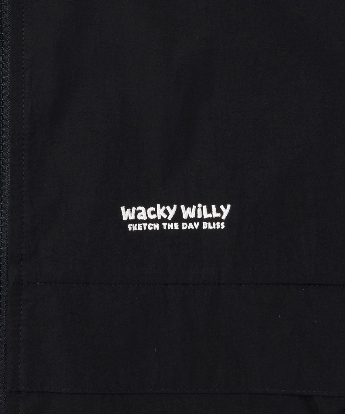 와키윌리(WACKY WILLY) 화섬 슬리브리스 후드점퍼 블랙