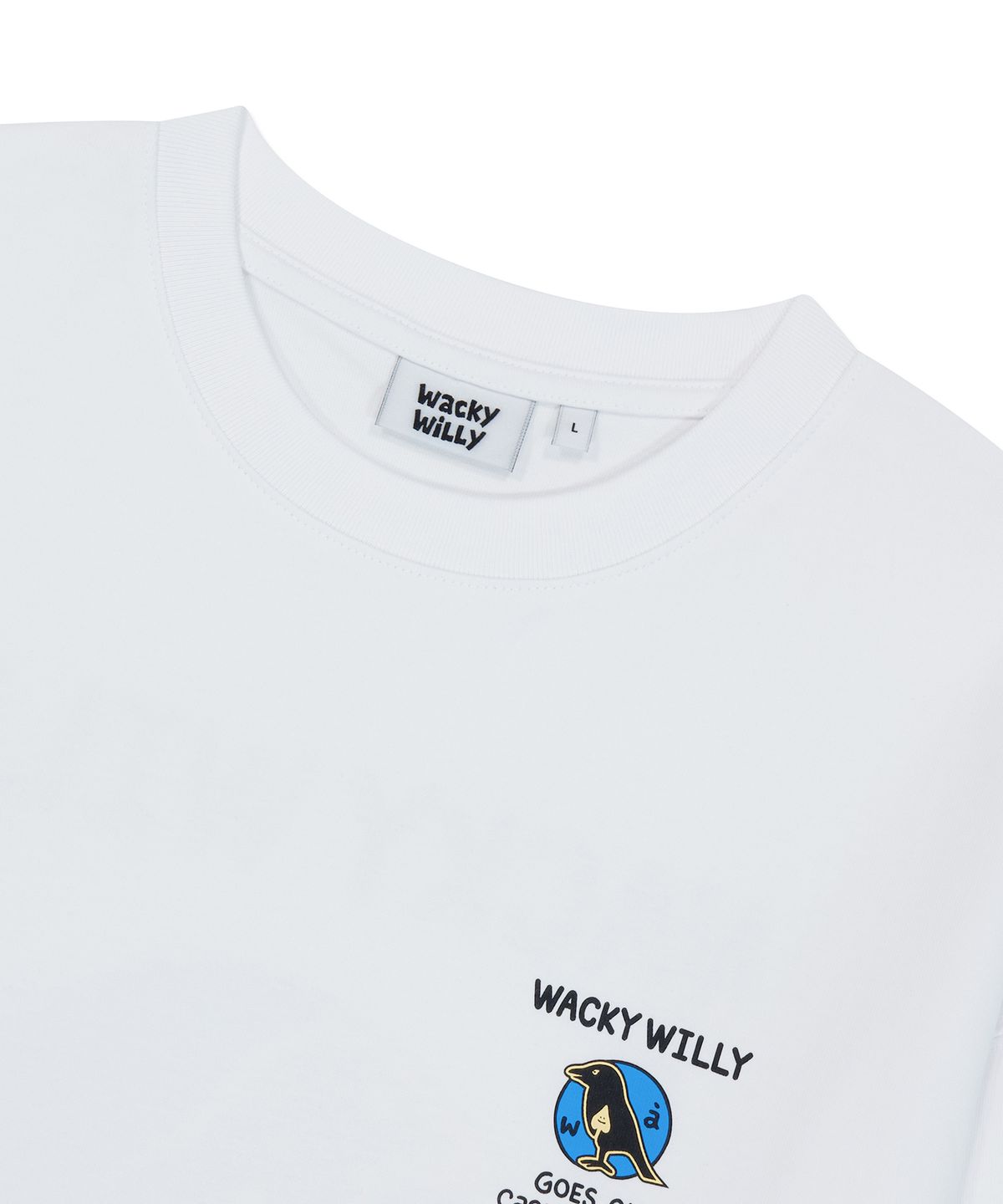 와키윌리(WACKY WILLY) 버드 그래픽 롱슬리브 티셔츠 화이트