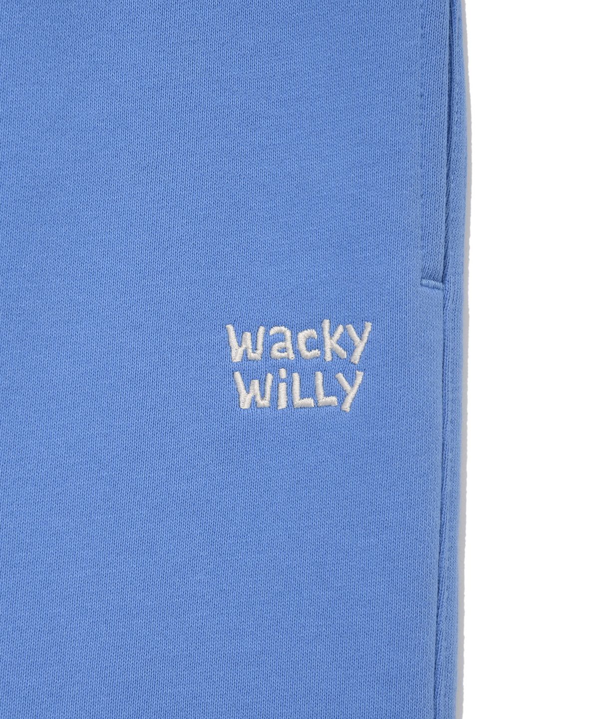 와키윌리(WACKY WILLY) 시그니처 타이포로고 스웻 숏팬츠 블루