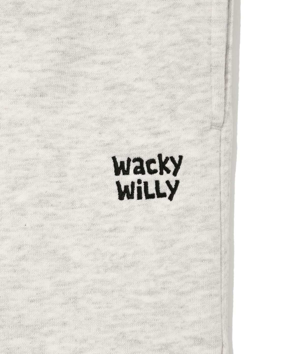 와키윌리(WACKY WILLY) 시그니처 타이포로고 스웻 숏팬츠 라이트그레이