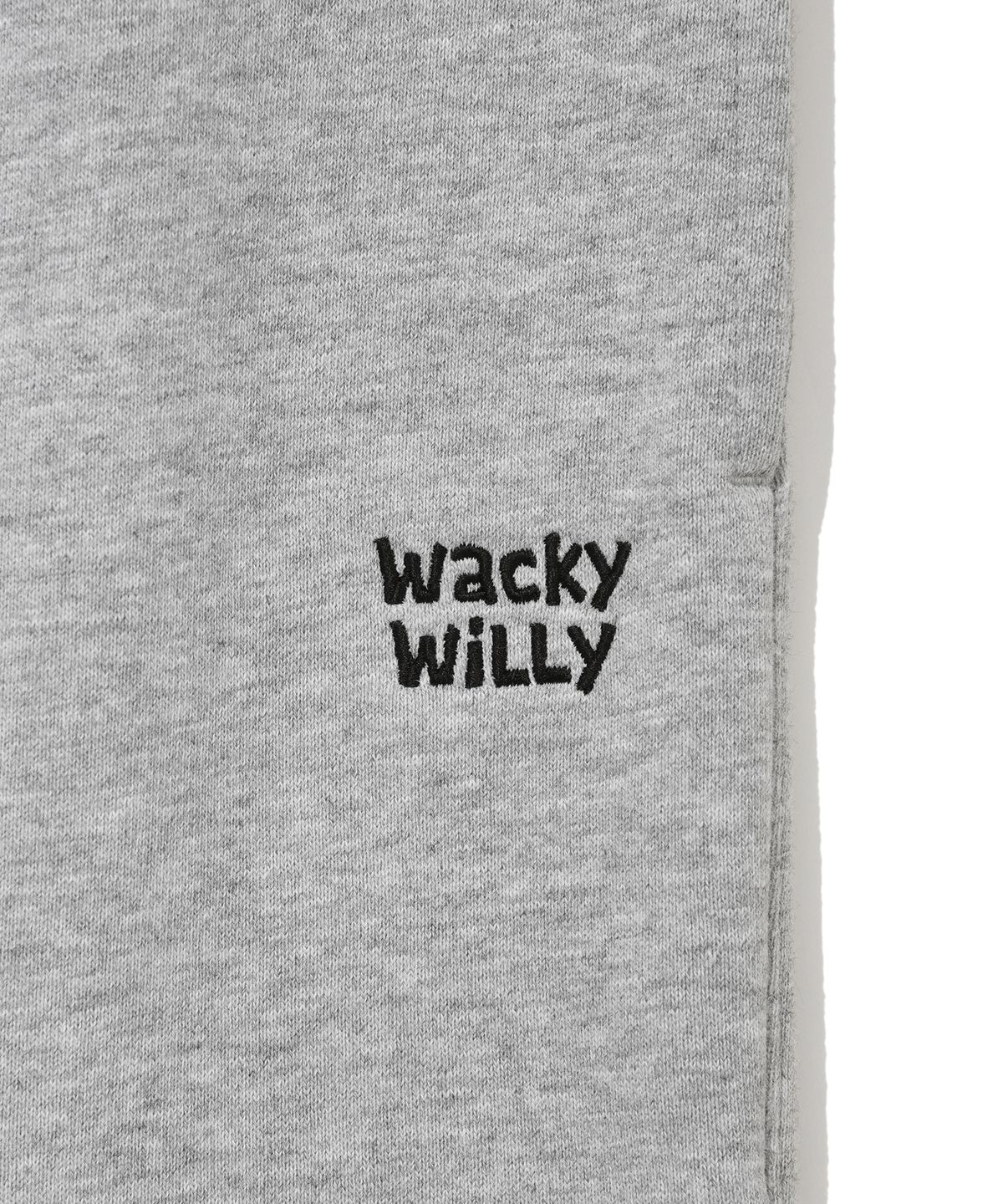 와키윌리(WACKY WILLY) 시그니처 타이포로고 스웻 숏팬츠 그레이