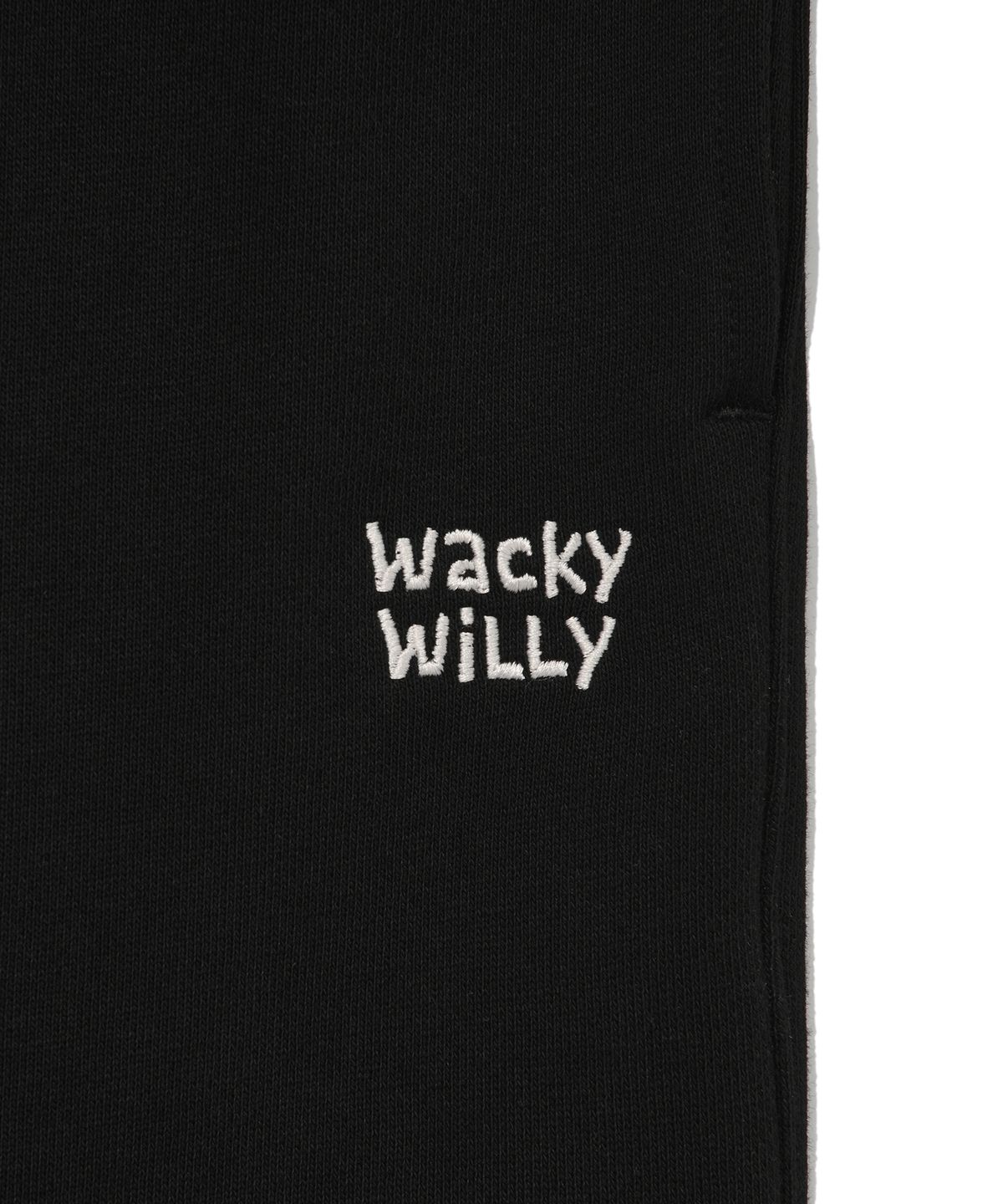 와키윌리(WACKY WILLY) 시그니처 타이포로고 스웻 숏팬츠 블랙