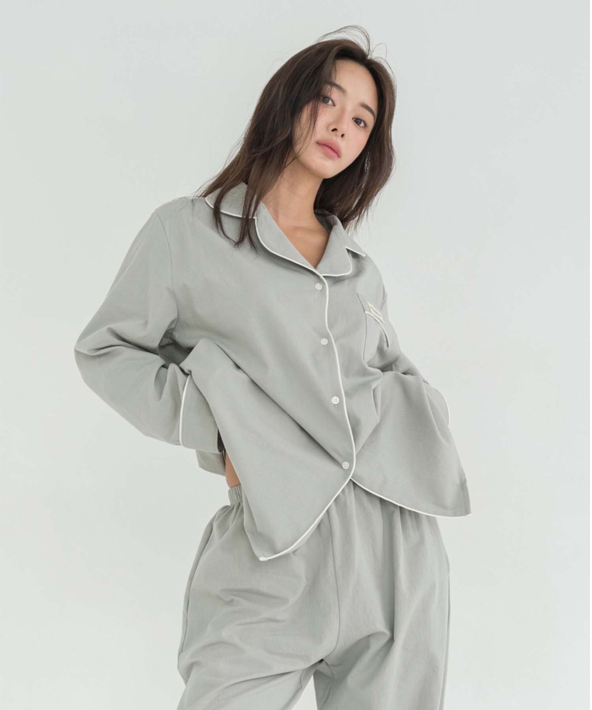 도로시와(DOROSIWA) Minimal Garments Cotton Twill Pajama Set_3colors