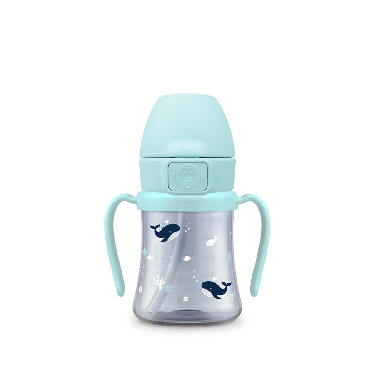 그로미미(GROSMIMI) PPSU 아기고래 200ml 빨대컵 (크리미블루)