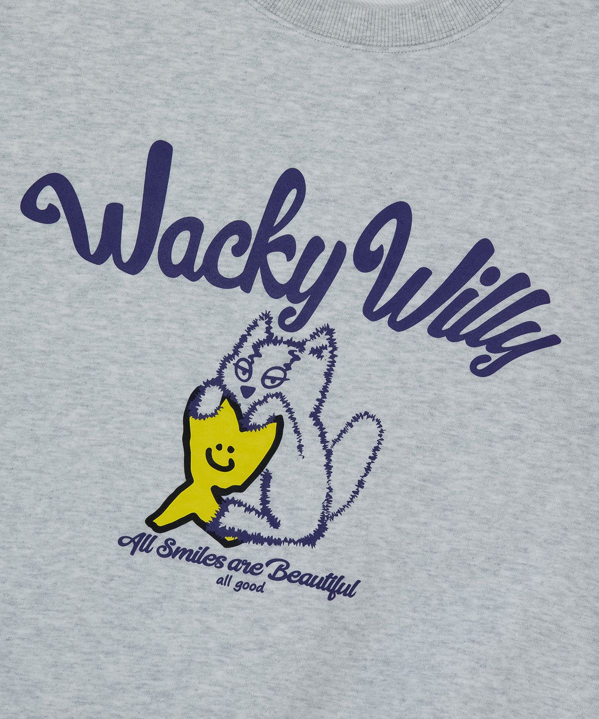 와키윌리(WACKY WILLY) 키키 레오 로고 맨투맨 라이트그레이