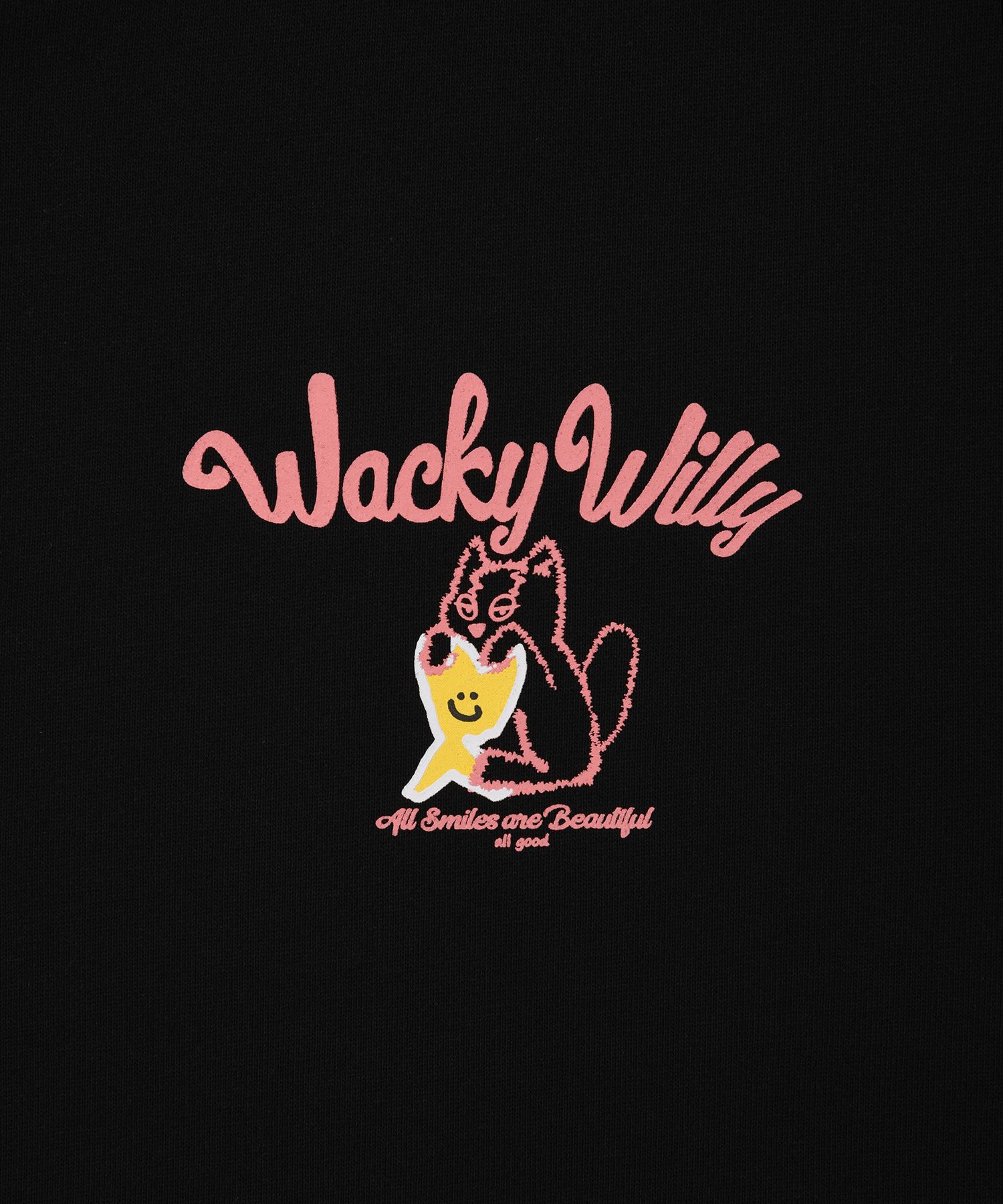MUSINSA | WACKY WILLY Kiki Leo Logo Hoodie Black