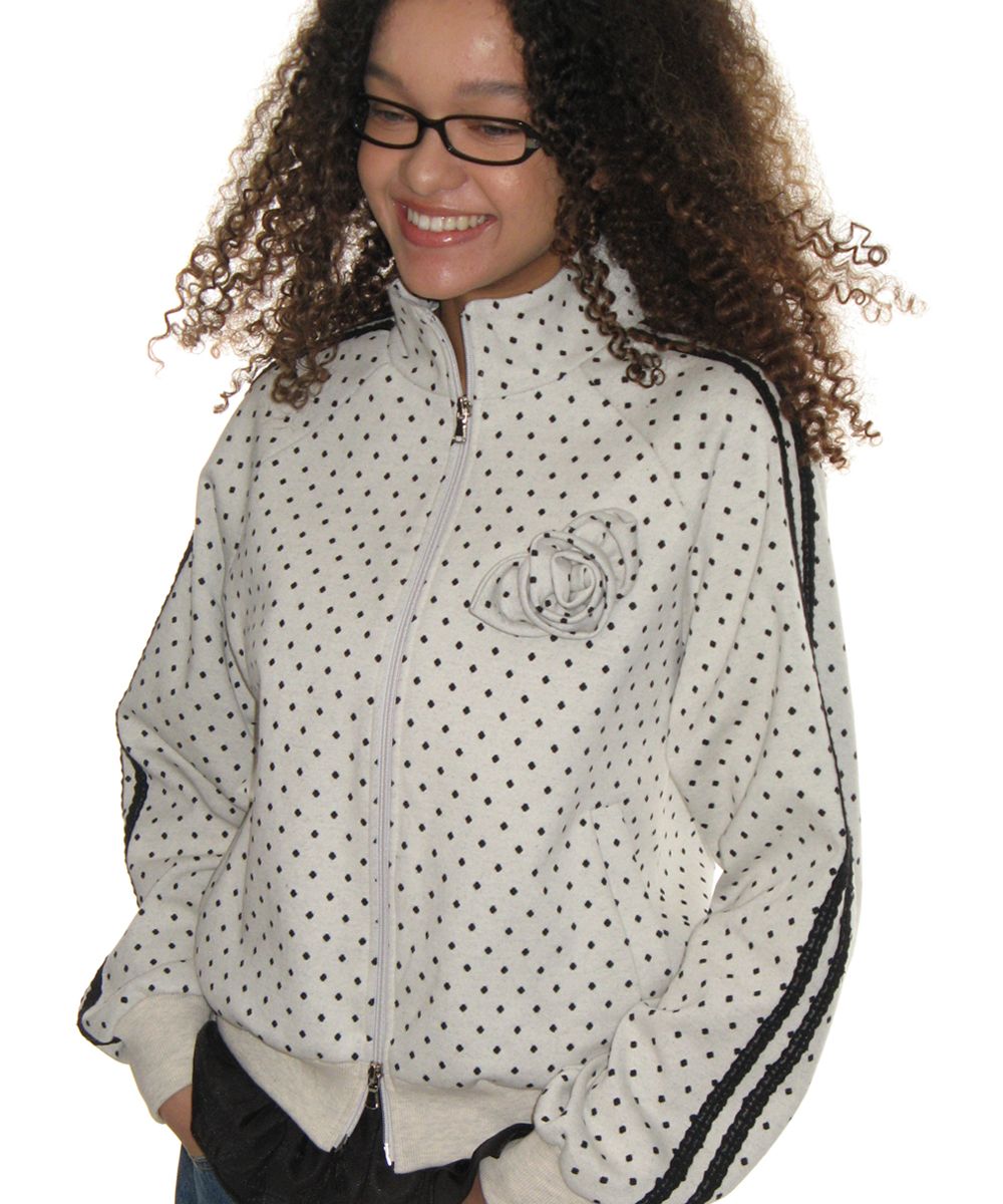 MUSINSA公式 | CRANK Rose Dot Track Jacket_Oatmeal