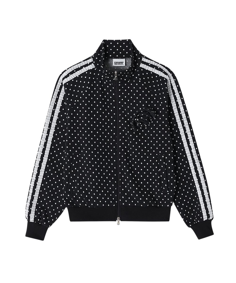 人気ブランド MUSINSA | CRANK Rose Dot Track Jacket_Black トップス