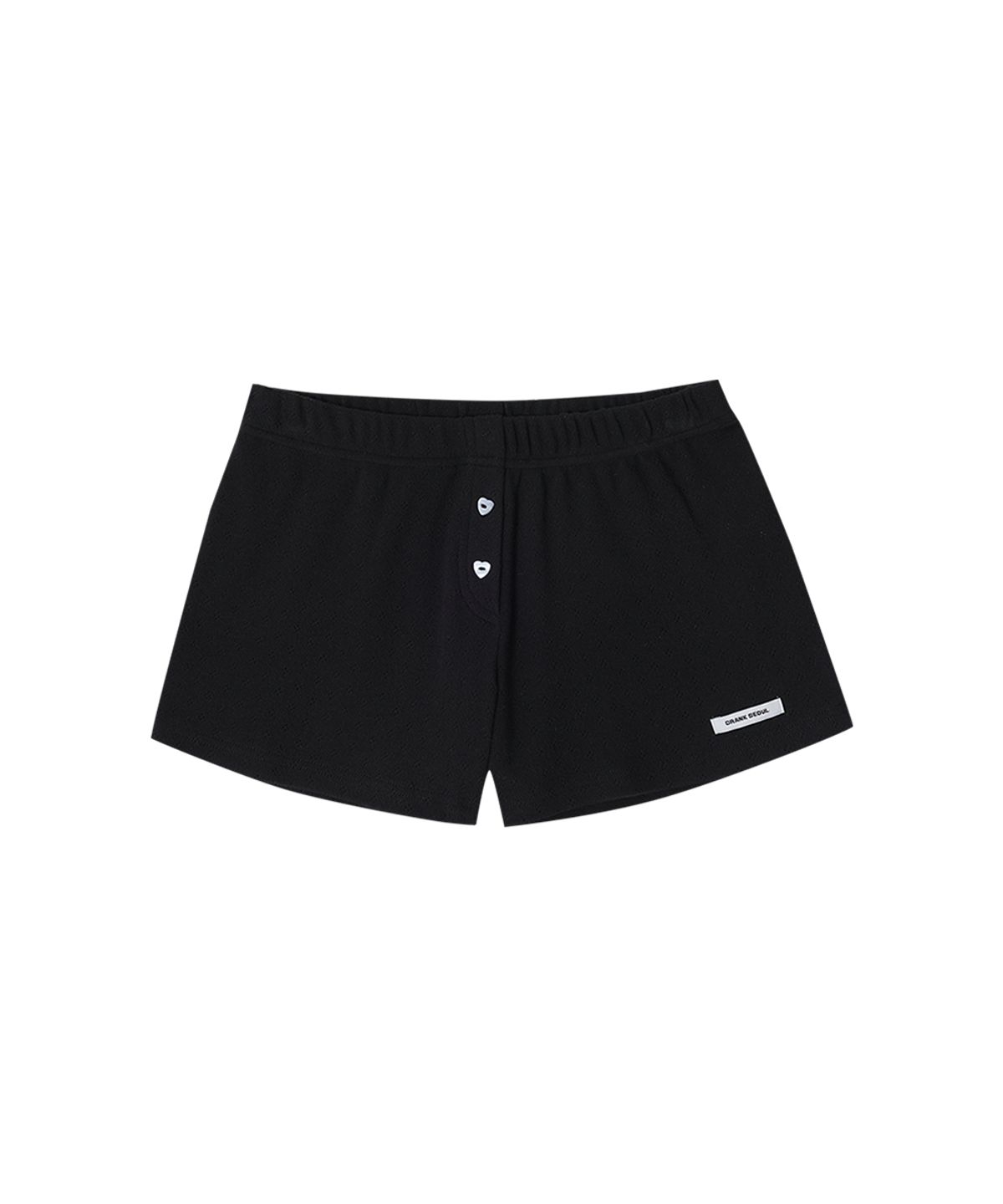 크랭크(CRANK) 하트 버튼 아일렛 쇼츠_블랙