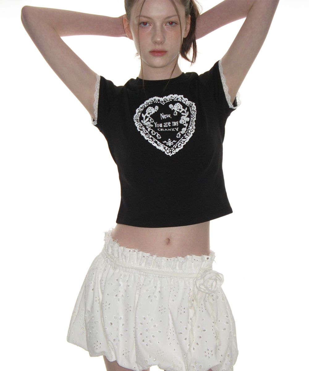 ★CRANK★ROSE PUNCHING BALLOON SKIRT_WHITE ★正規品/直送料込 MUSINSA公式 | CRANK Rose Punching Balloon Skirt_White