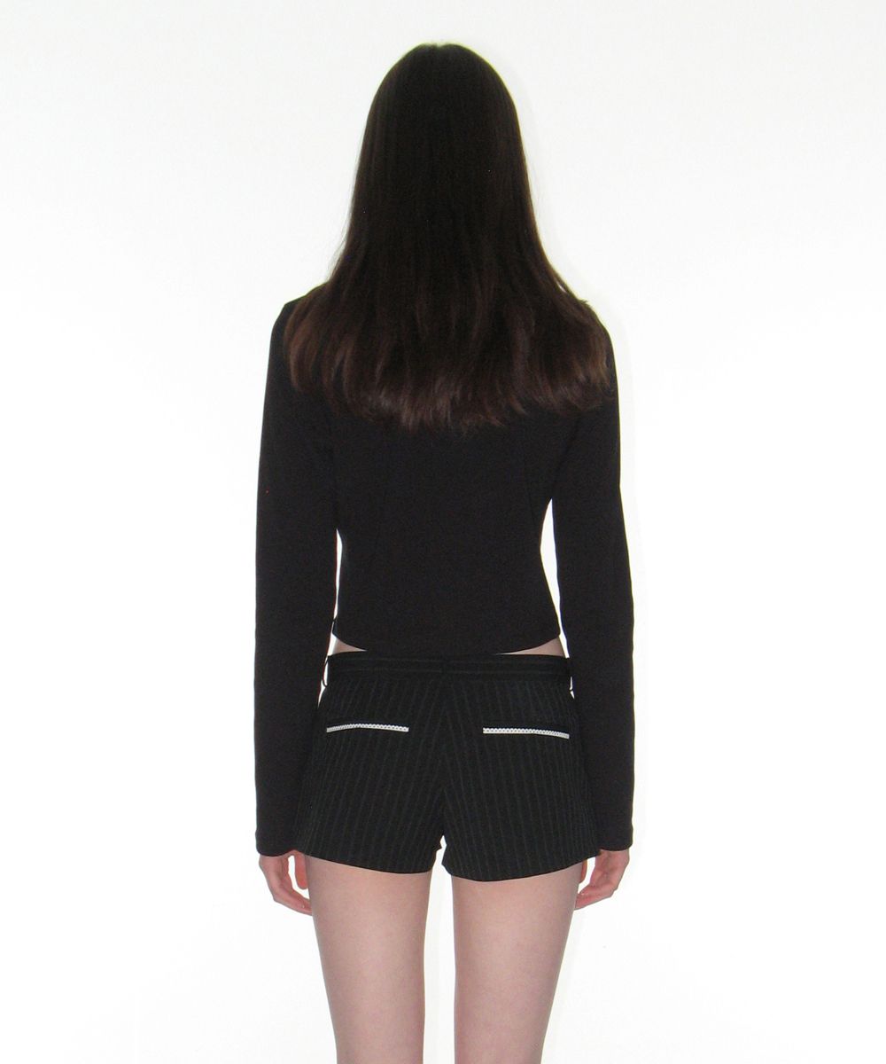 MUSINSA公式 | CRANK Lace Pleated Micro Pants_Black