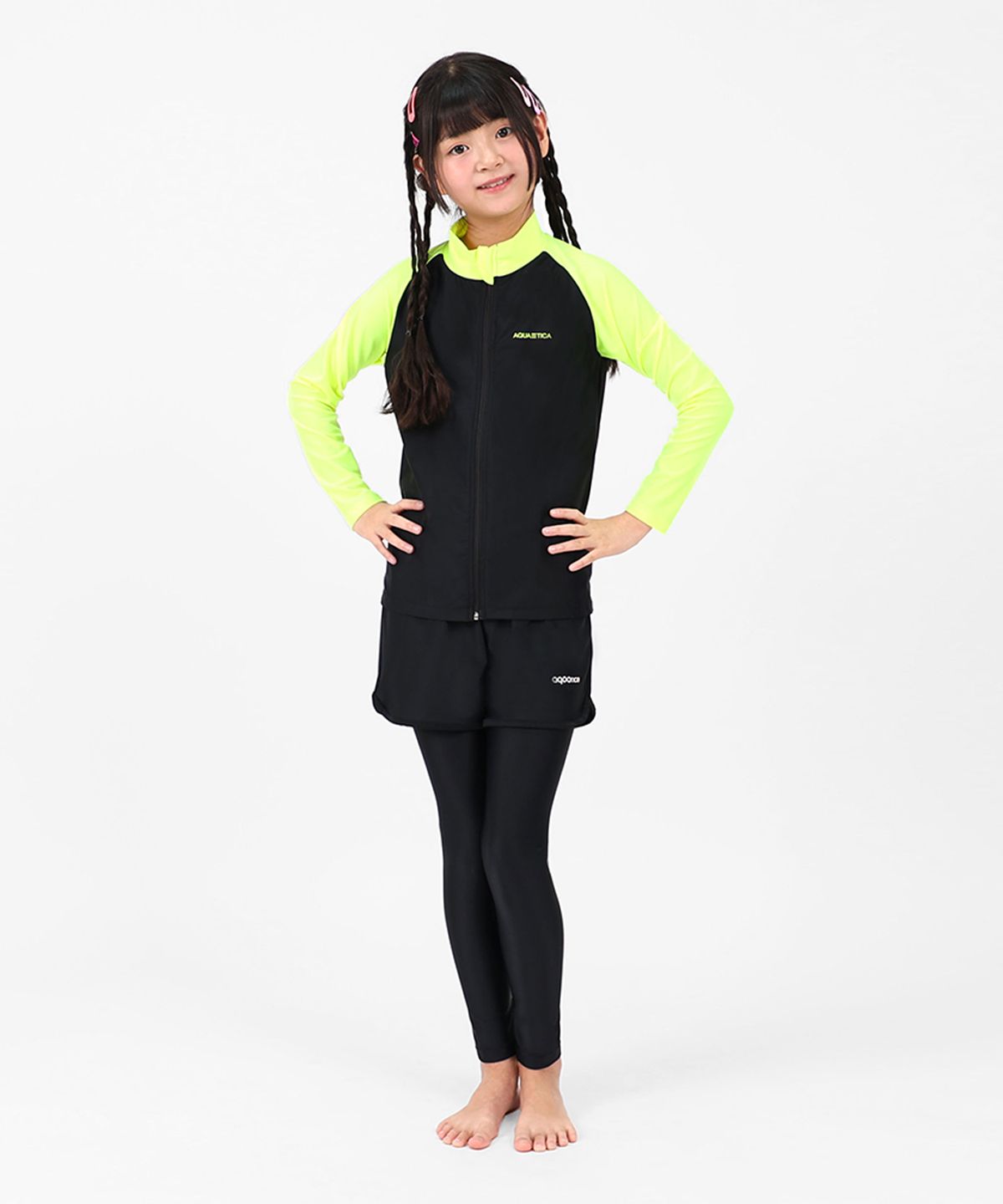 아쿠아티카(AQUATICA) 아동 래쉬가드 AQAJJ451+AQA421 반바지워터레깅스 일반용수경5종세트