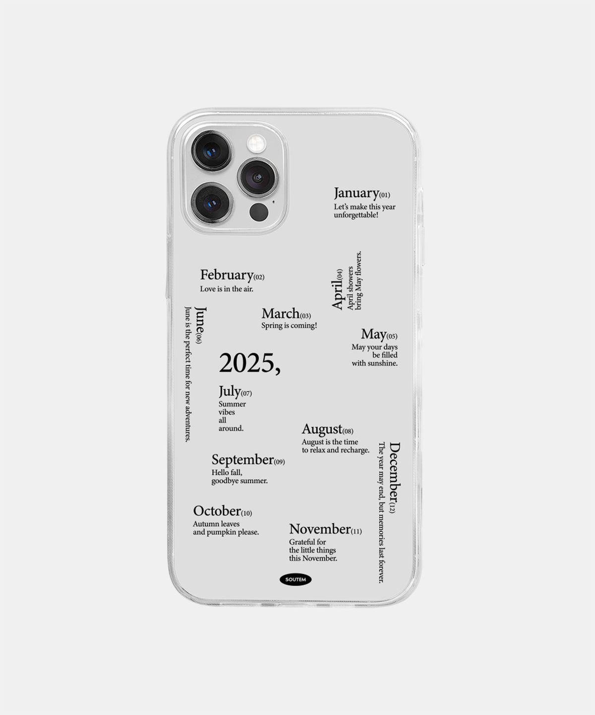 소유템(SOUTEM) Black Lettering Phone Case_Clear
