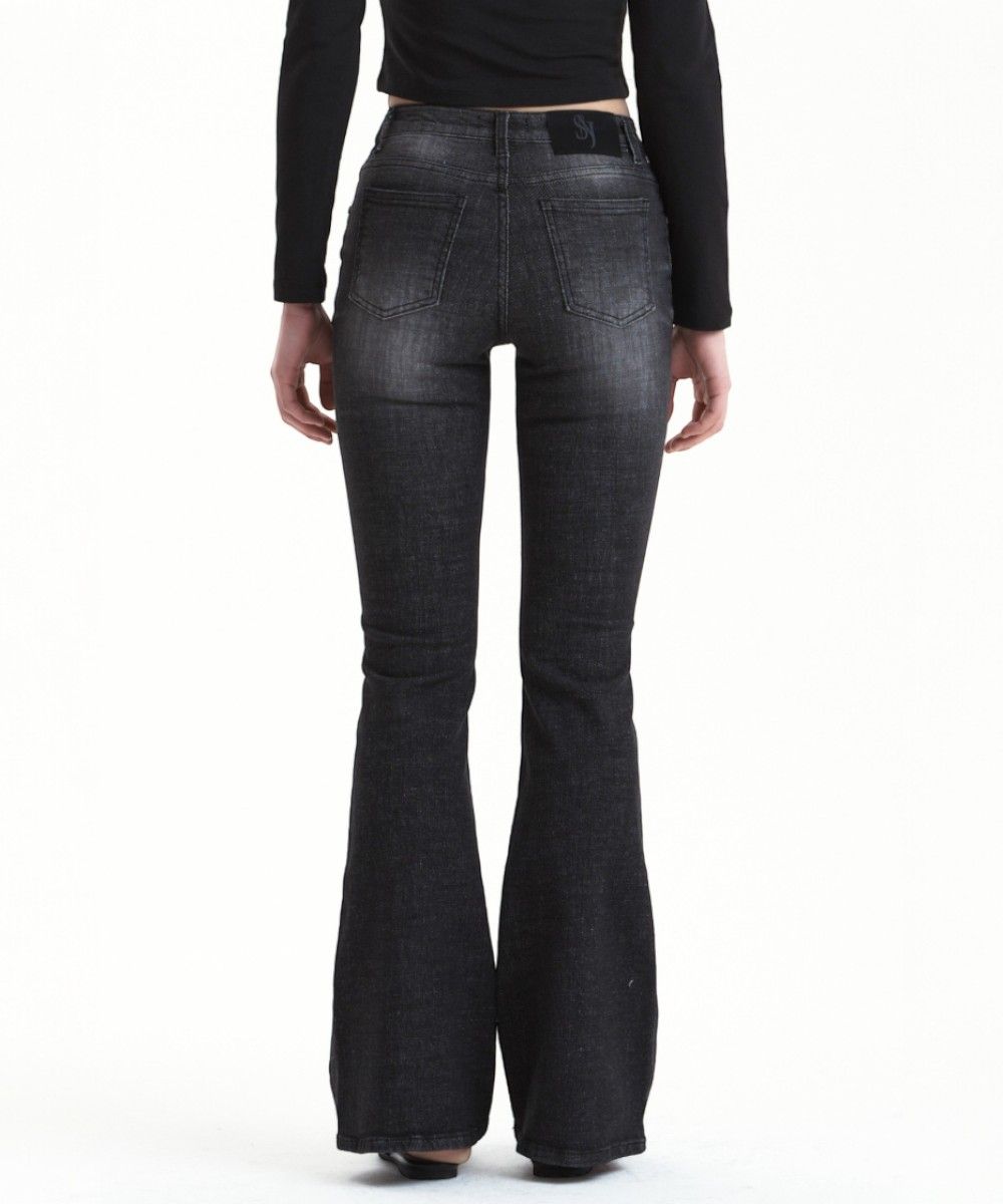 MUSINSA公式 | SYNERJYN CAT WASHING DENIM PANTS BLACK