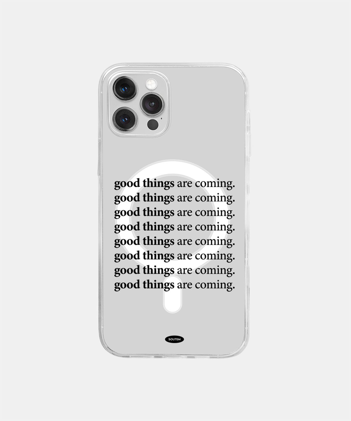 소유템(SOUTEM) [Magsafe] Black Lettering Phone Case_Clear