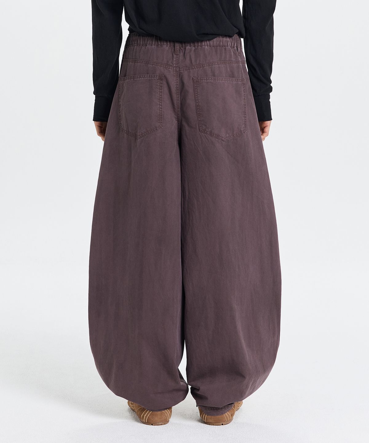 기철(KICHUL) Dyed balloon cotton pants (dark purple)