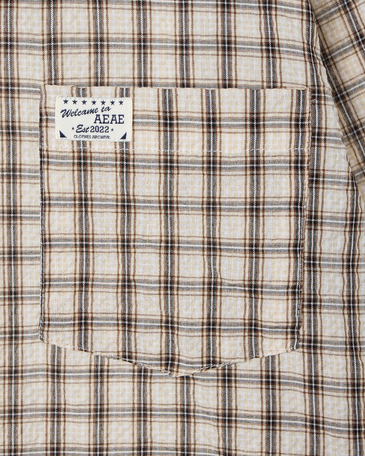 에이이에이이(AEAE) CHECK HOOD SHIRTS [BEIGE]