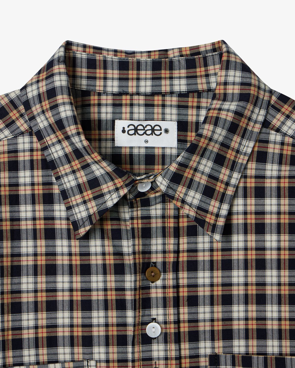 에이이에이이(AEAE) BUTTON CHECK SHIRTS [NAVY]