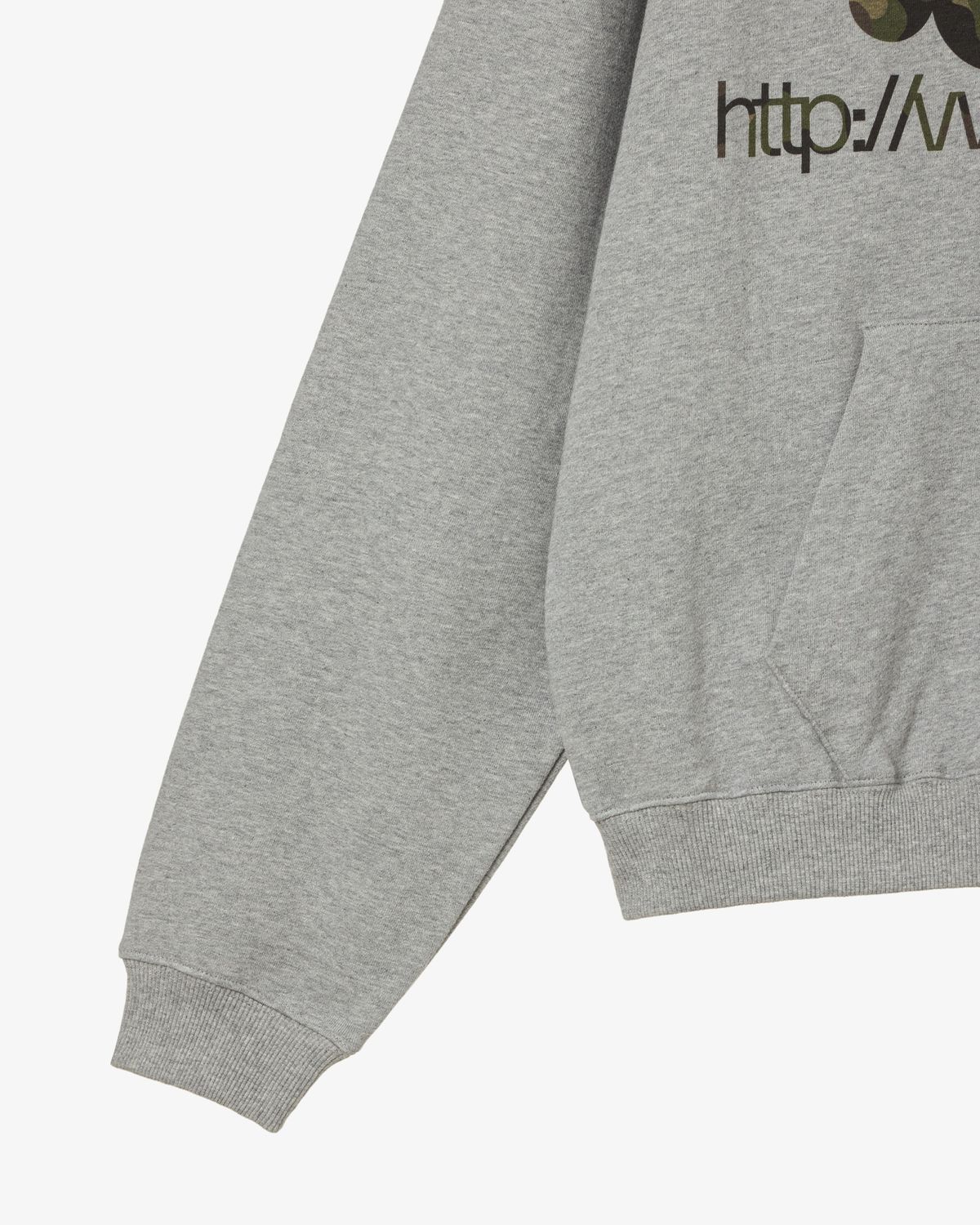에이이에이이(AEAE) WEB LOGO LOOSED HOODIE [MELANGE GREY/CAMO]