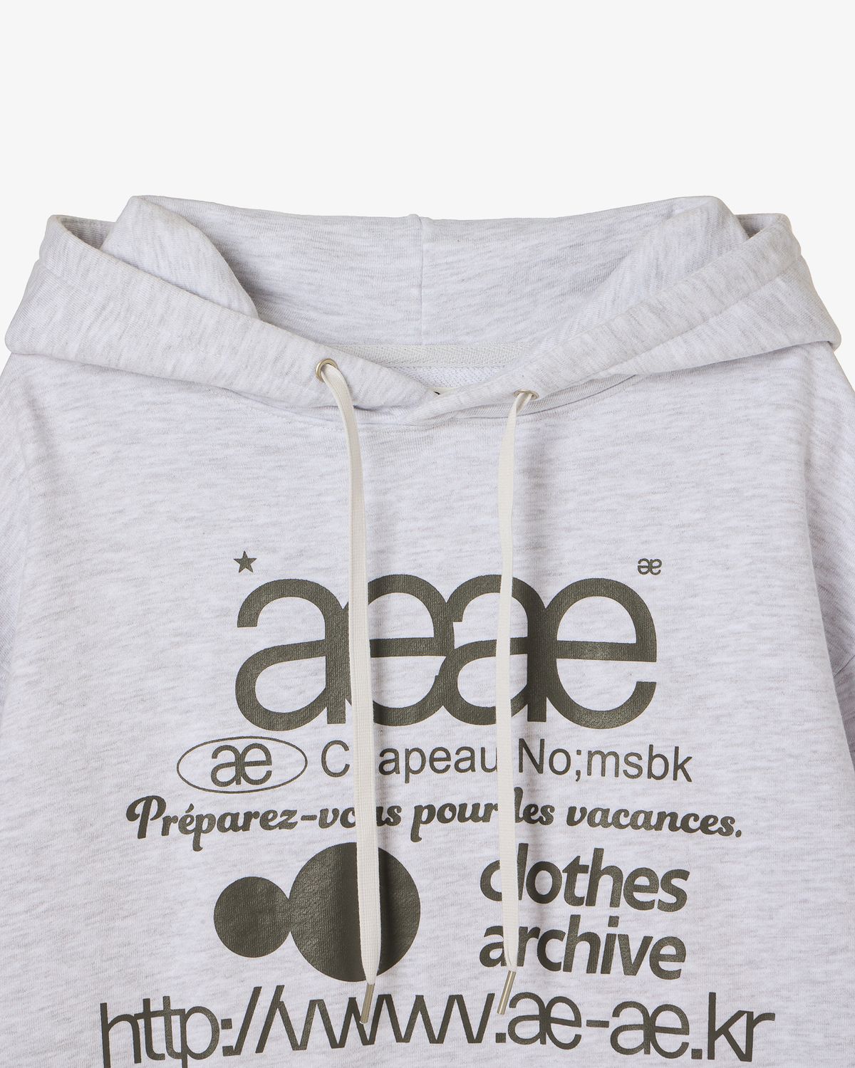 에이이에이이(AEAE) WEB LOGO LOOSED HOODIE [LIGHT GREY]