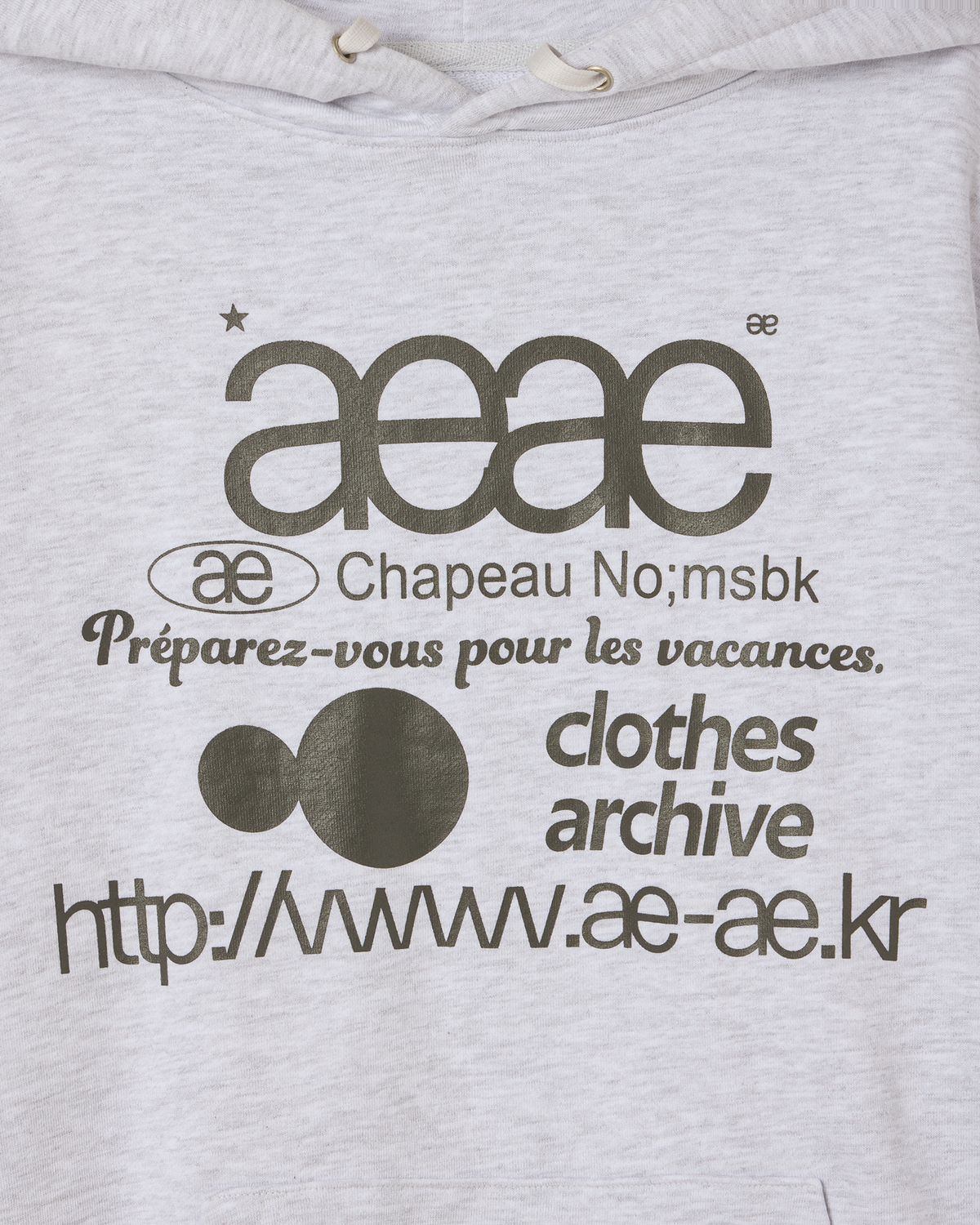 에이이에이이(AEAE) WEB LOGO LOOSED HOODIE [LIGHT GREY]