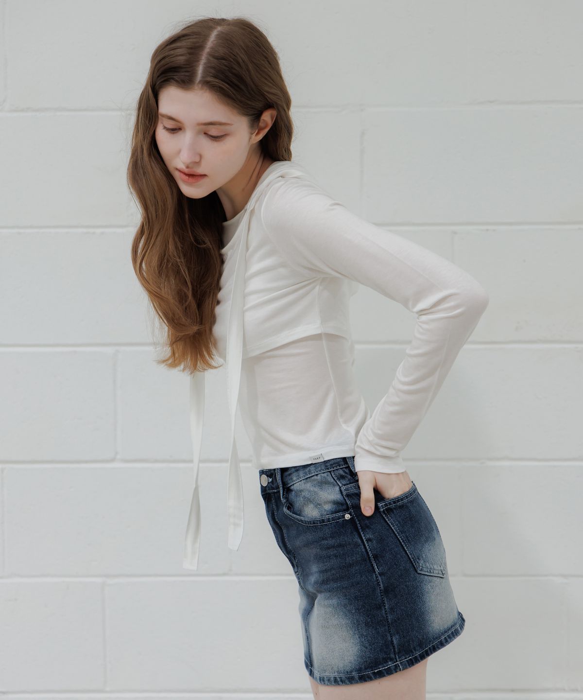 판도라핏(PANDORAFIT) Wash Denim Skirt