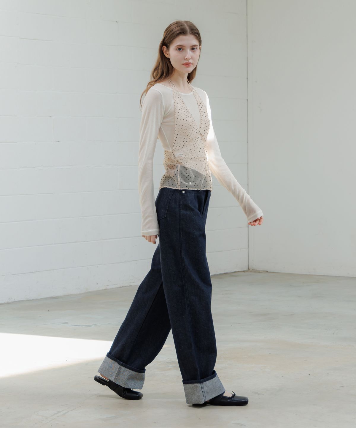 판도라핏(PANDORAFIT) Non-Spade Roll-Up Straight Pants