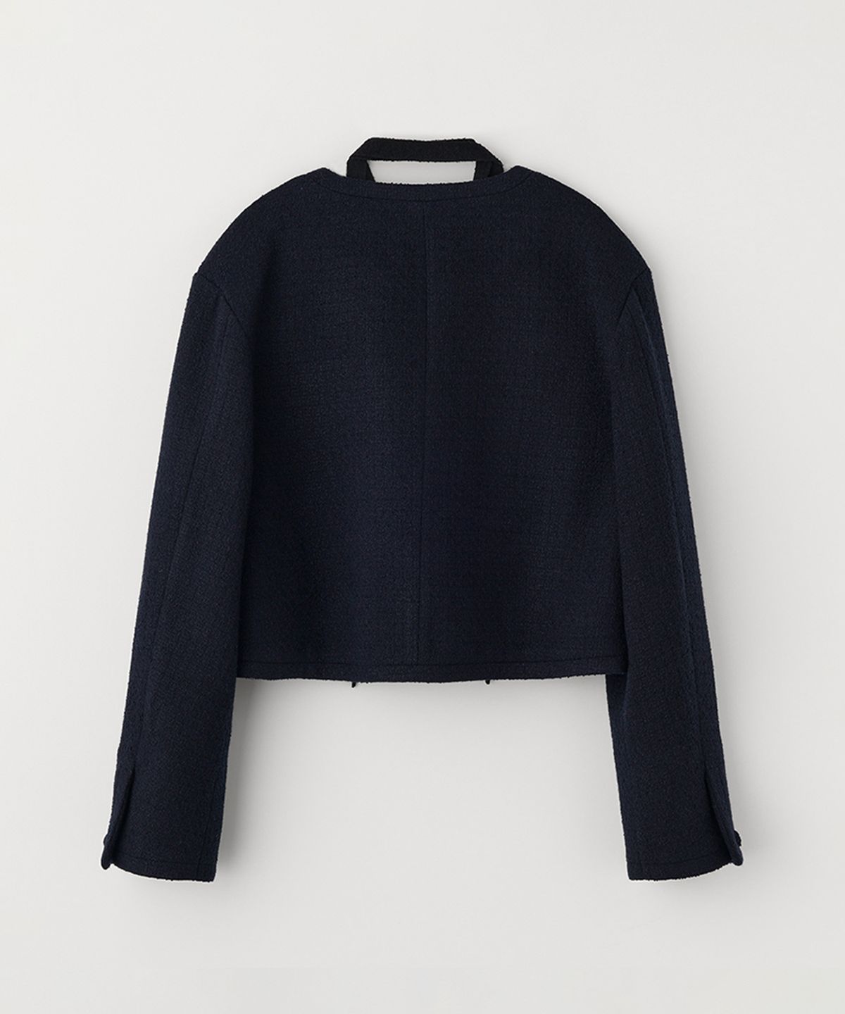 셀리테일즈(CELITAILS) TIE TWEED CROP JACKET_NAVY