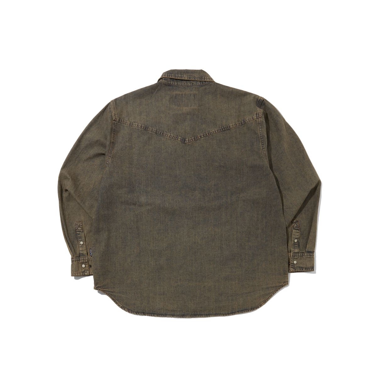 펜필드(PENFIELD) 다잉 데님 웨스턴 셔츠 브라운_FR1WR19U