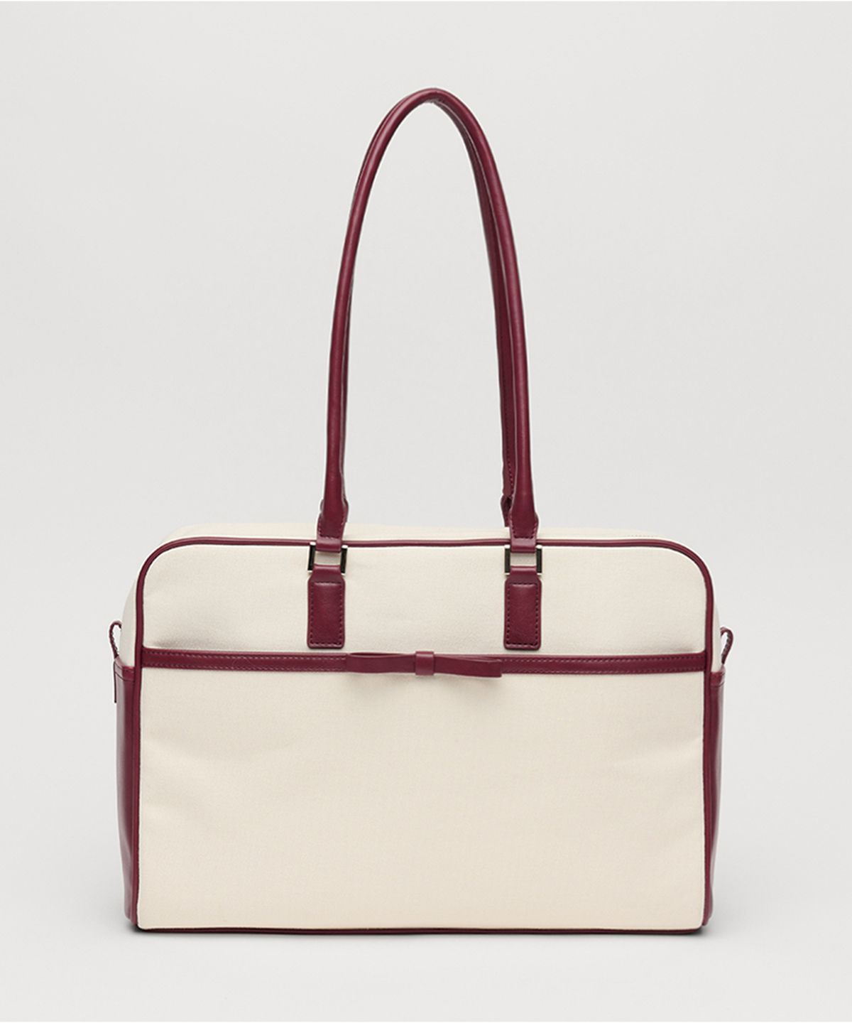 셀리테일즈(CELITAILS) RIBBON CANVAS BOSTON BAG_IVORY