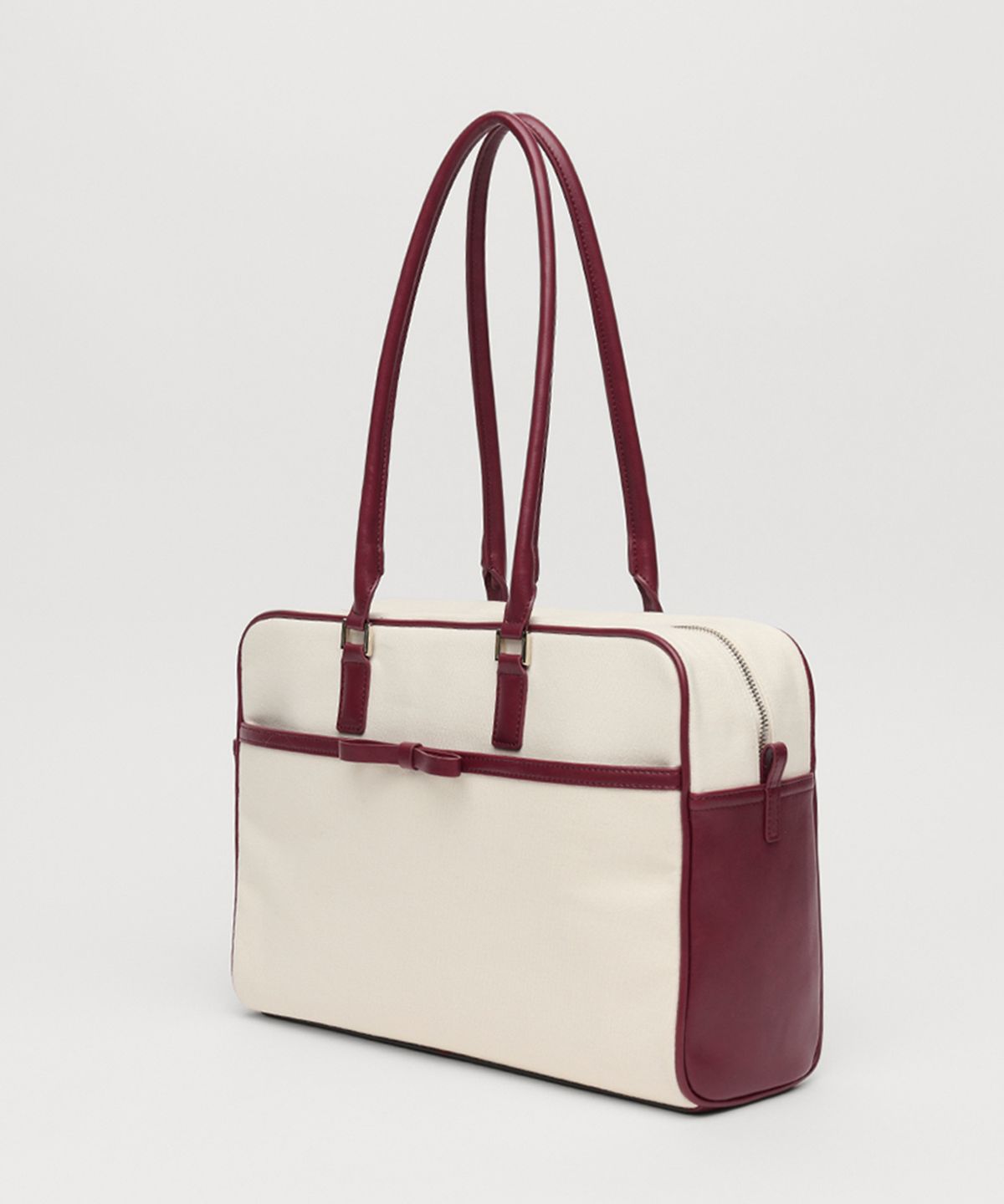 셀리테일즈(CELITAILS) RIBBON CANVAS BOSTON BAG_IVORY