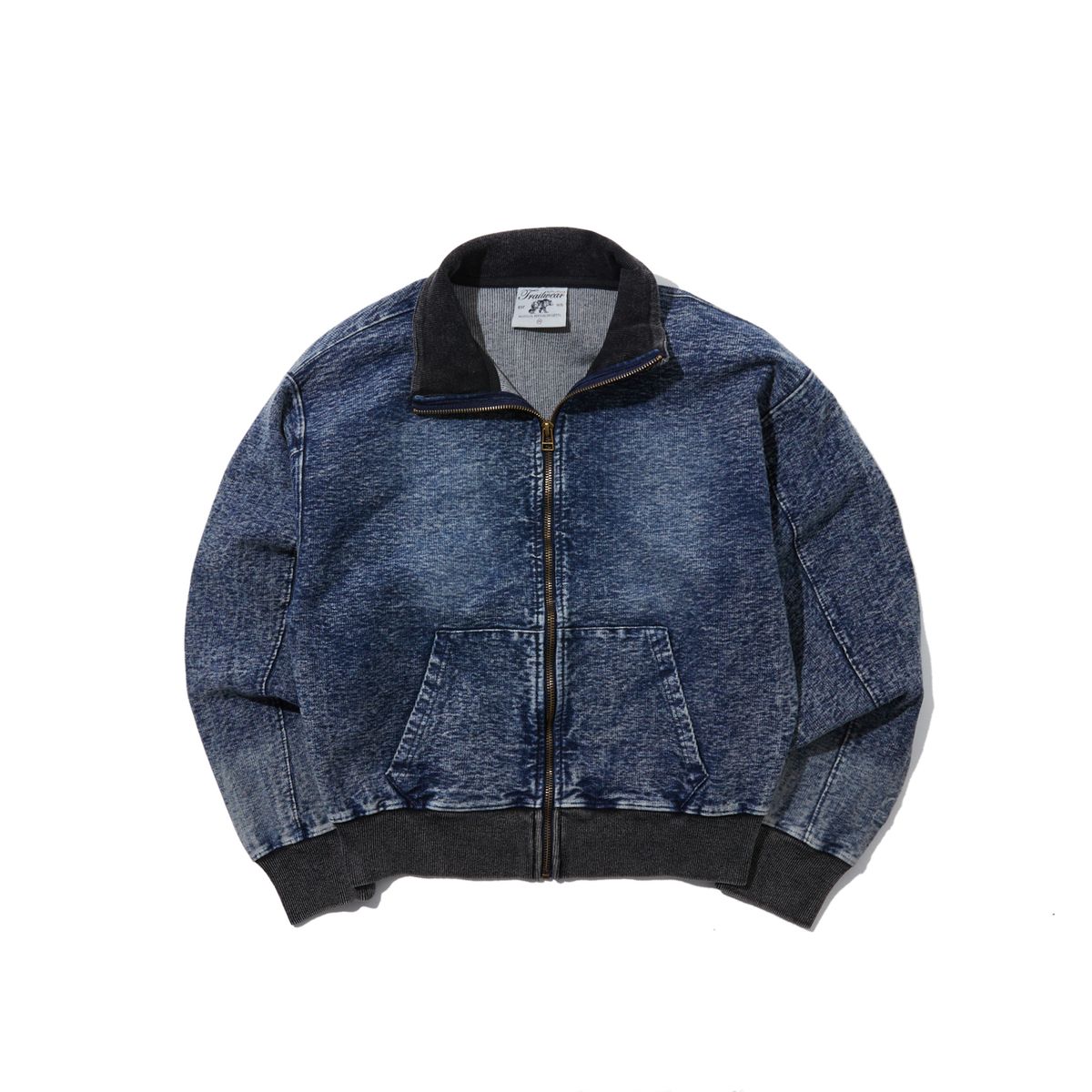 펜필드(PENFIELD) [TRAILWEAR] 우먼즈 페이디드 크롭 카라 풀집업 인디고_FR1KJ01F