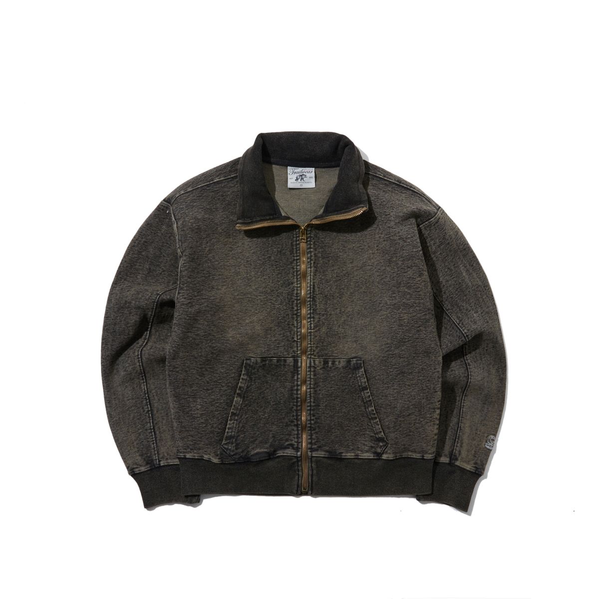 펜필드(PENFIELD) [TRAILWEAR] 우먼즈 페이디드 인디고 크롭 카라 풀집업 브라운_FR1KJ02F