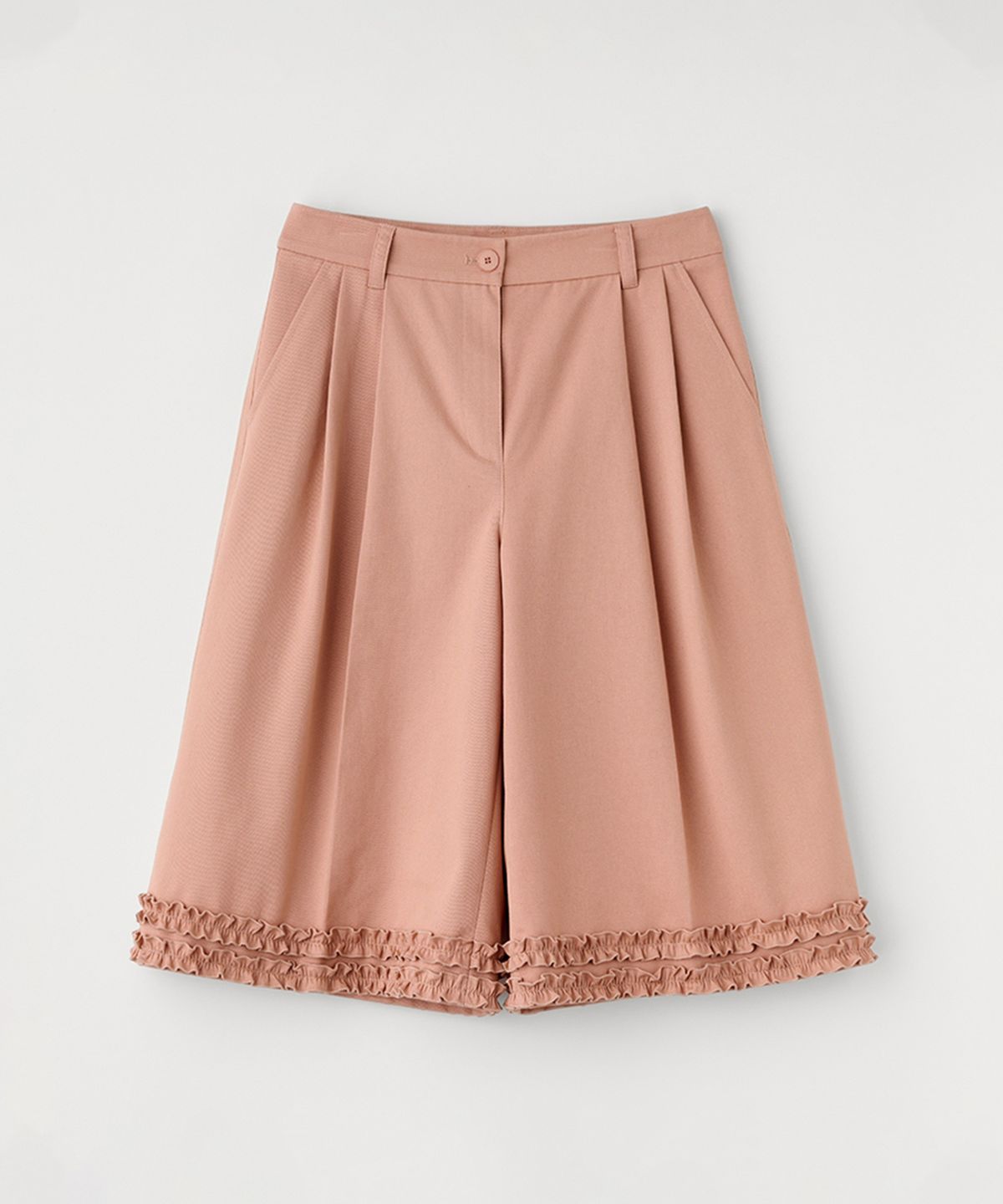 셀리테일즈(CELITAILS) BERMUDA TWO TUCK FRILL PANTS_PINK
