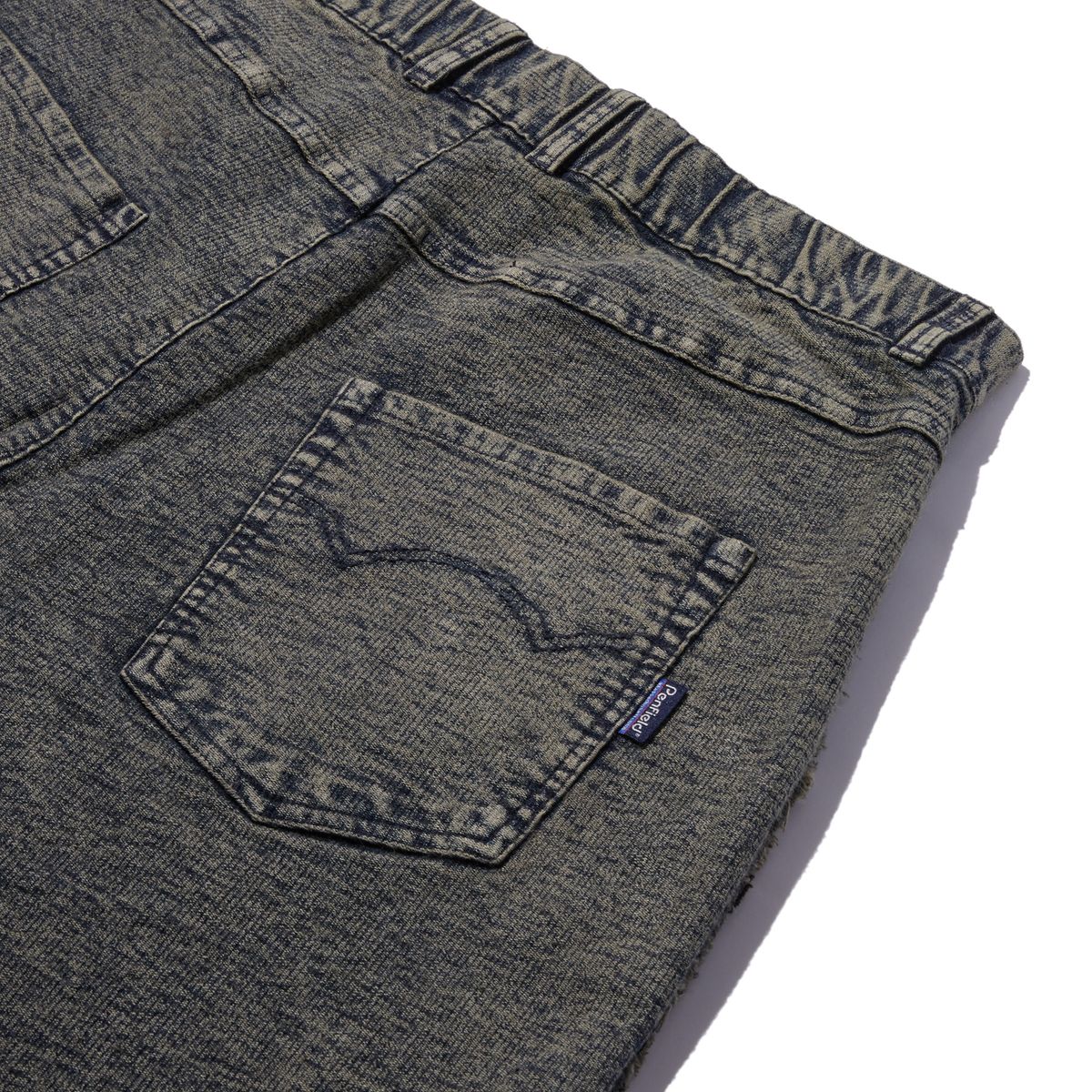 펜필드(PENFIELD) [TRAILWEAR] 페이디드 인디고 로우엣지 더블니 팬츠 브라운_FR1KP01U