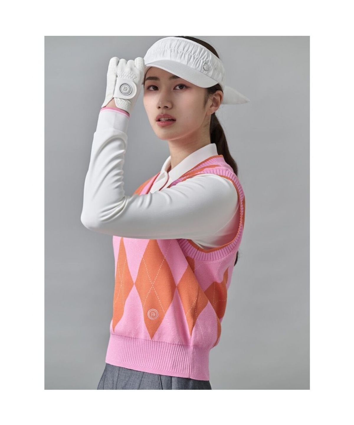빈폴골프(BEANPOLE GOLF) 여성 아가일 베스트  오렌지