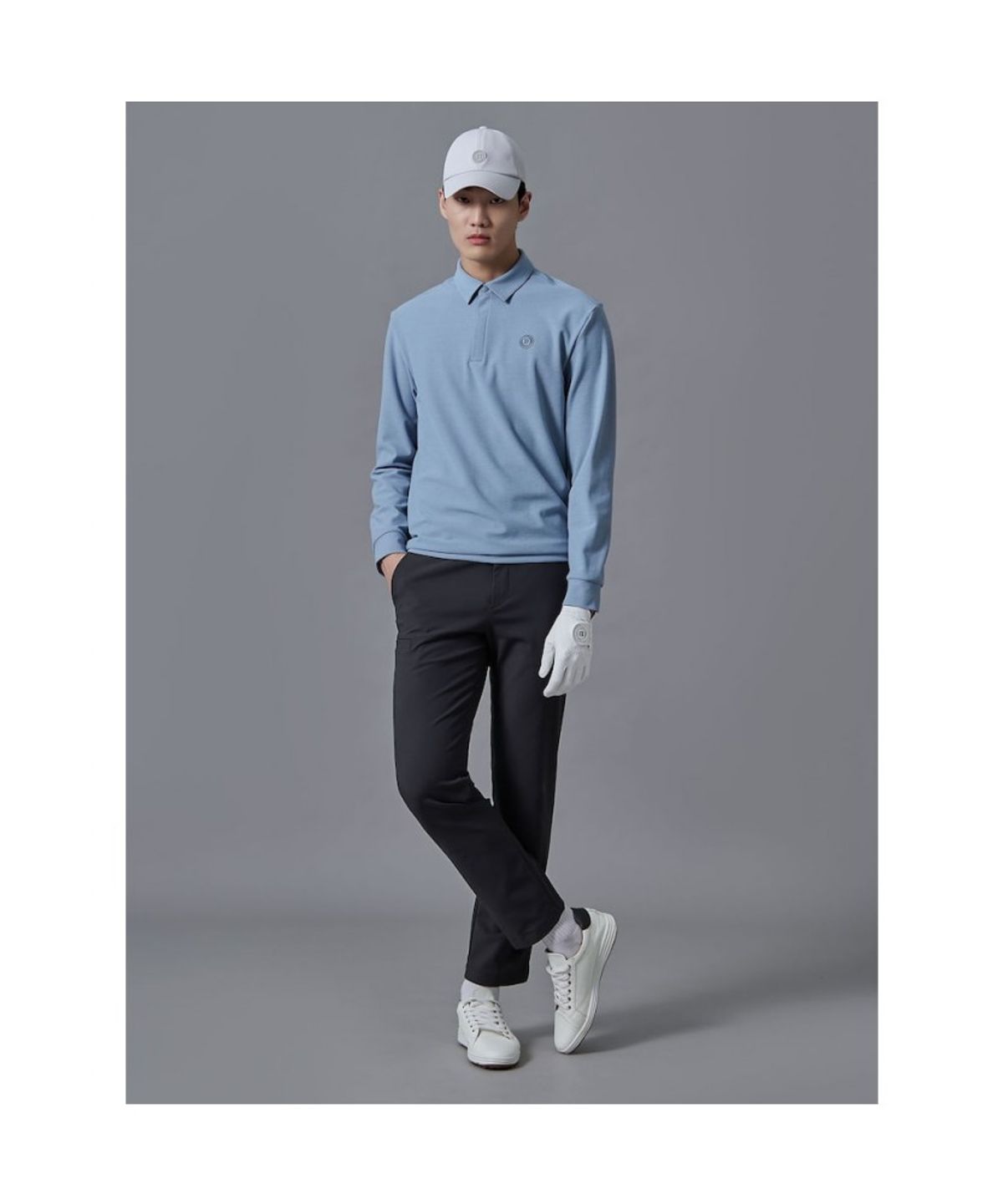 빈폴골프(BEANPOLE GOLF) 남성 반집업 맨투맨 긴팔 티셔츠  블루